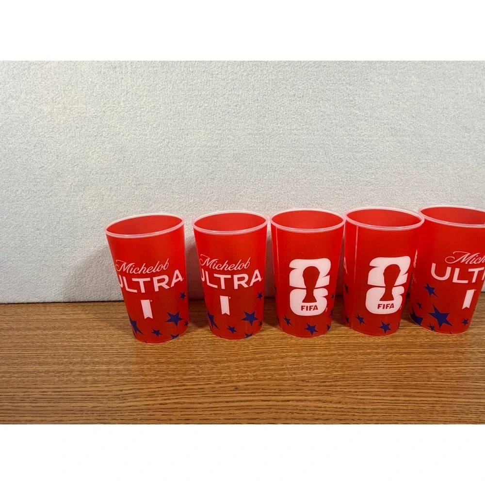 Michelob ULTRA FIFA World Cup 2026 Red Plastic Stadium Cups Set of 5 Soccer Beer
